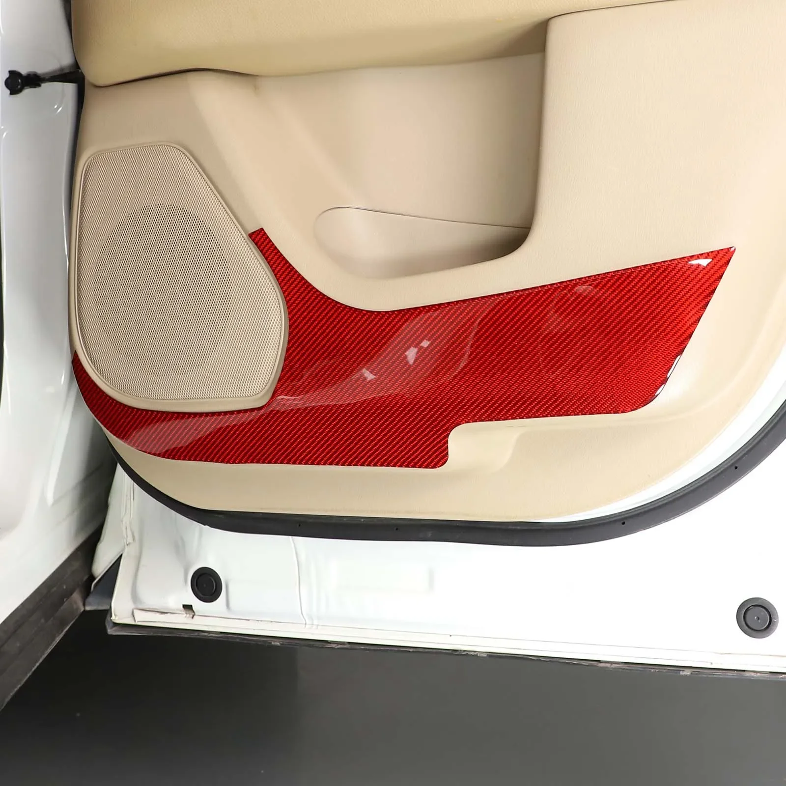 For Nissan Pathfinder 2013-2018 Soft Carbon Fiber Car front rear Door Anti-kick Panel Cover Trim Sticker Car Accessories