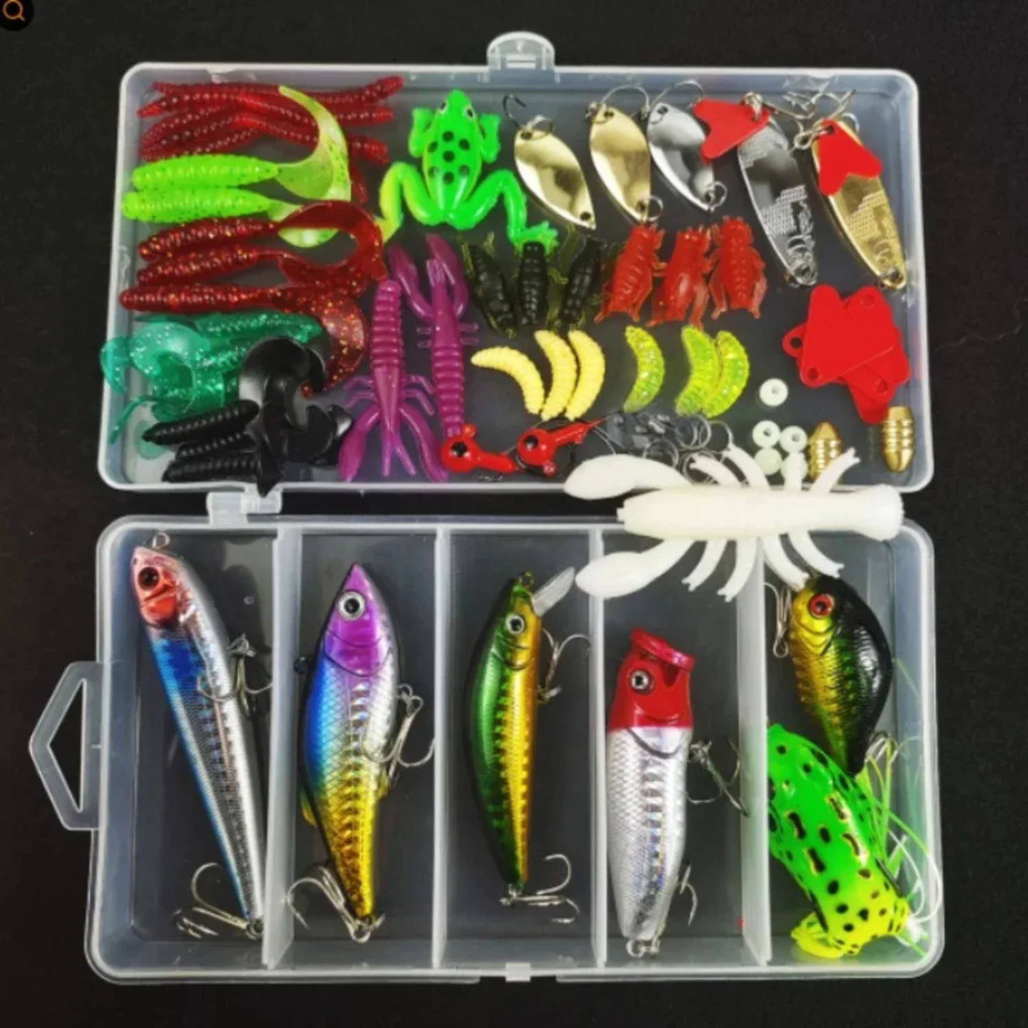 Big Mixed Fishing Lure Set Soft and Hard Bait Kit Minnow Metal Jig Spoon Tackle Accessories with Box  Bass Pike Crank Tools