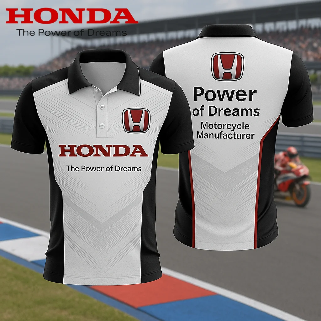 

Latest Honda Racing Car Special Edition Polo Shirt for Men, Comfortable Breathable Outdoor Sport Top, Stylish Casual Summer Top