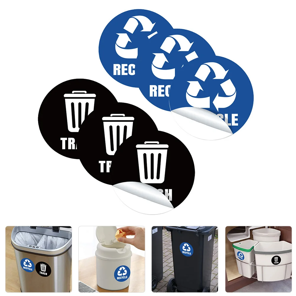 

1Set Garbage Classification Stickers PVC Material Reminding Waste Container Decals for Home Office Shop Public Spaces