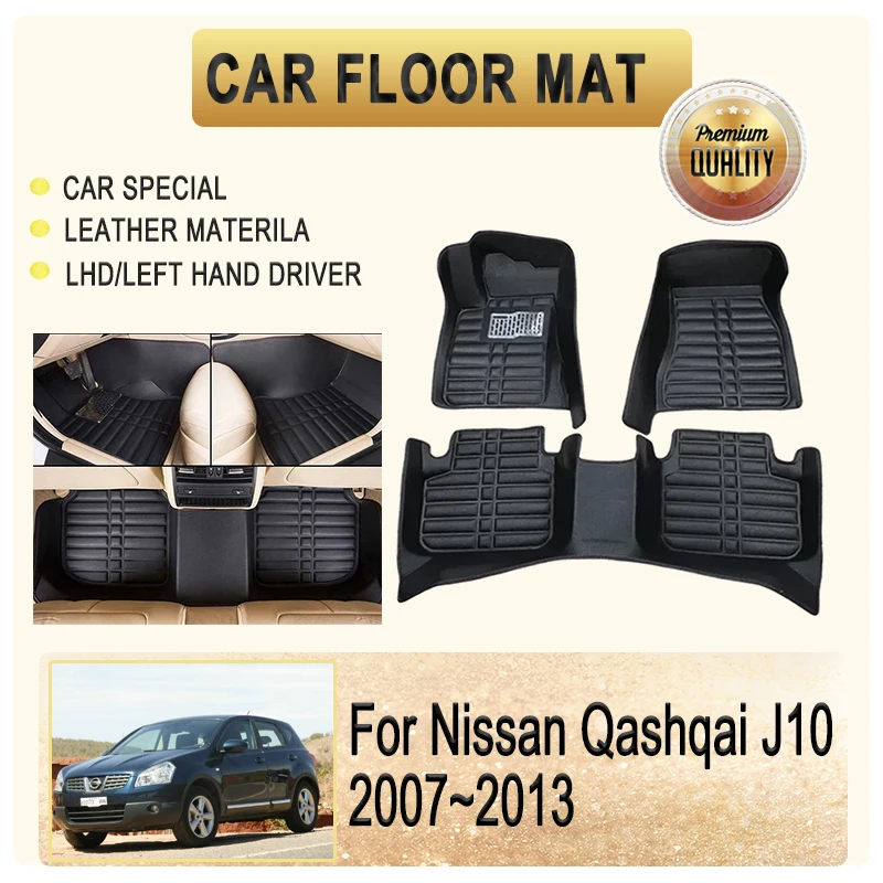 

Car Floor Mats For Nissan Qashqai Dualis J10 2007 2008 2009 2010 2011 2012 2013 Leather Pad Foot Carpet Rug LHD Auto Accessories