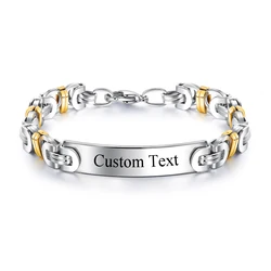 Punk SOS Custom Text Name Men Stainless Steel Bracelet For Women Personalized Engrave Logo Id Bracelets Gift Jewelry Wholesale