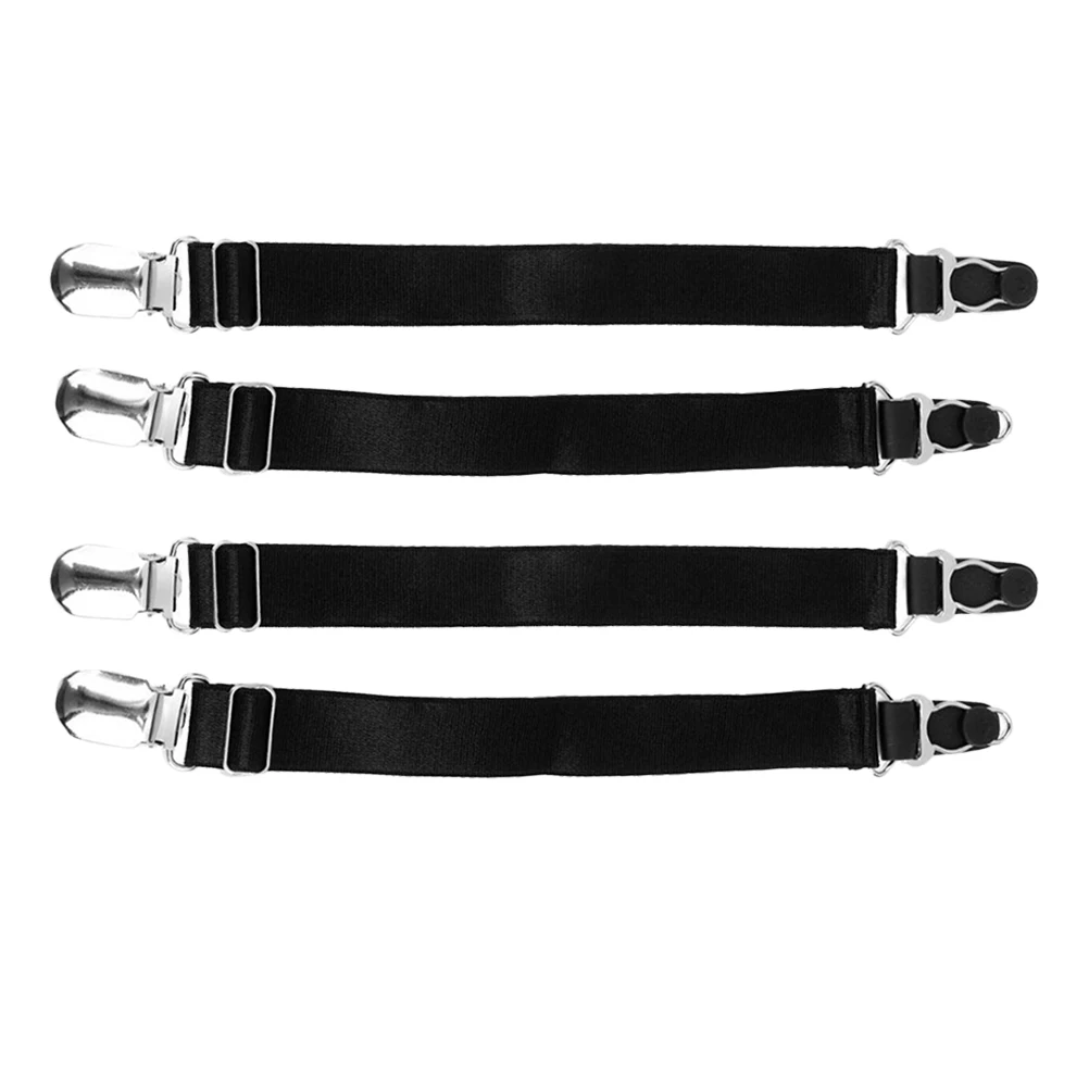

2Pair Adjustable Metal Garter Clips Bill Style Durable Stocking Clips Prevent Slipping for Women Thigh High Sock