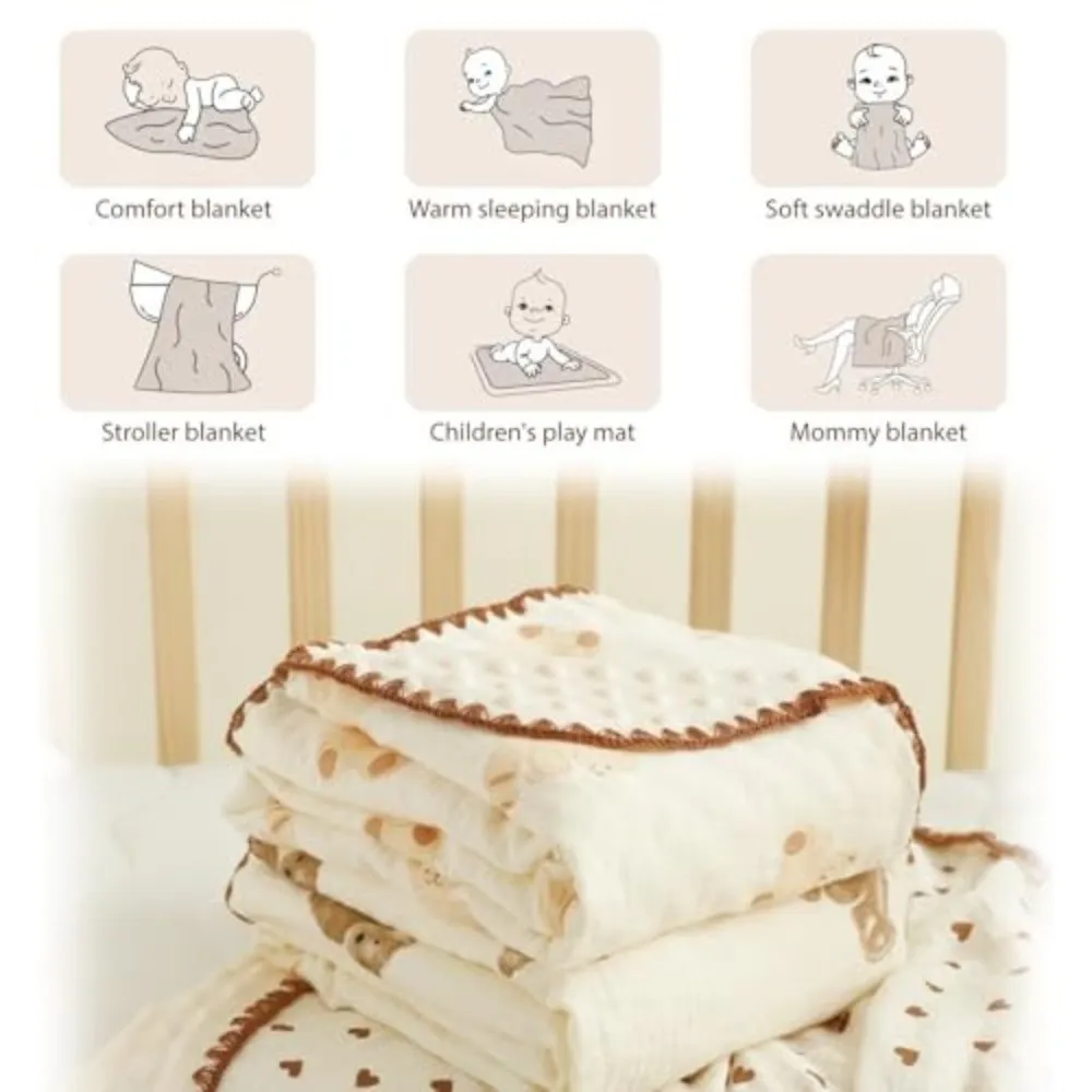Comfortable Raised Dots Minky Dot Blanket Double Layer All-Season Blanket Soft Lightweight Nap Blanket Crib
