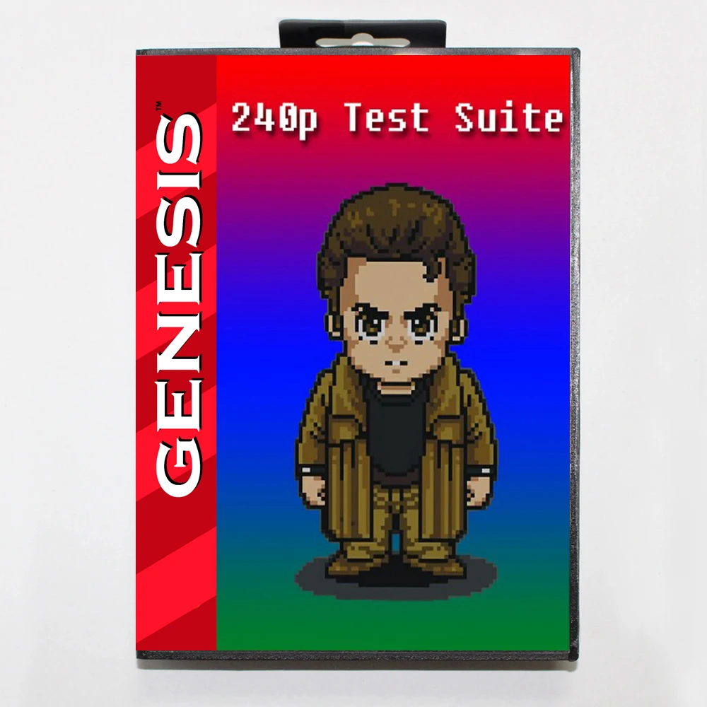 Cartão de Jogo com Caixa Personalizada EUA, 240P Teste Padrões, para 16 Bit Sega, Megadrive, Console Genesis