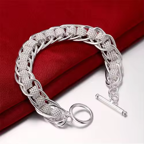 Fine 925 Sterling Silver Noble Nice Chain Solid Bracelet for Women Men Charms Party Gift Wedding Fashion Jewelry Hot Model - Image 6