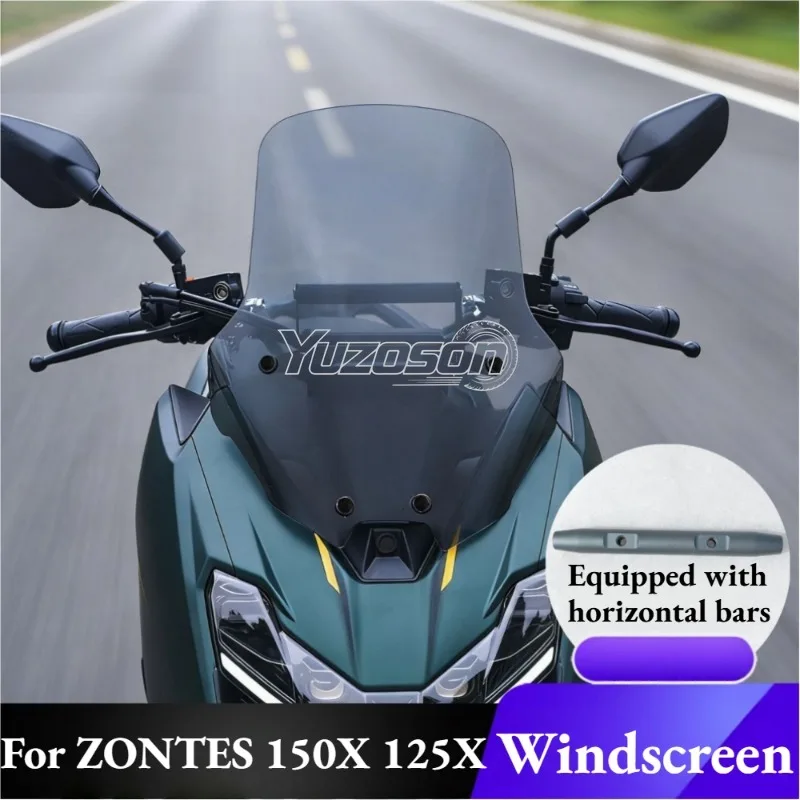 For ZONTES 150X 125X 150125 X 2026 Motorcycle Front Modify Windshield Baffle Wind Deflector Cover Heightened Windscreen Durable