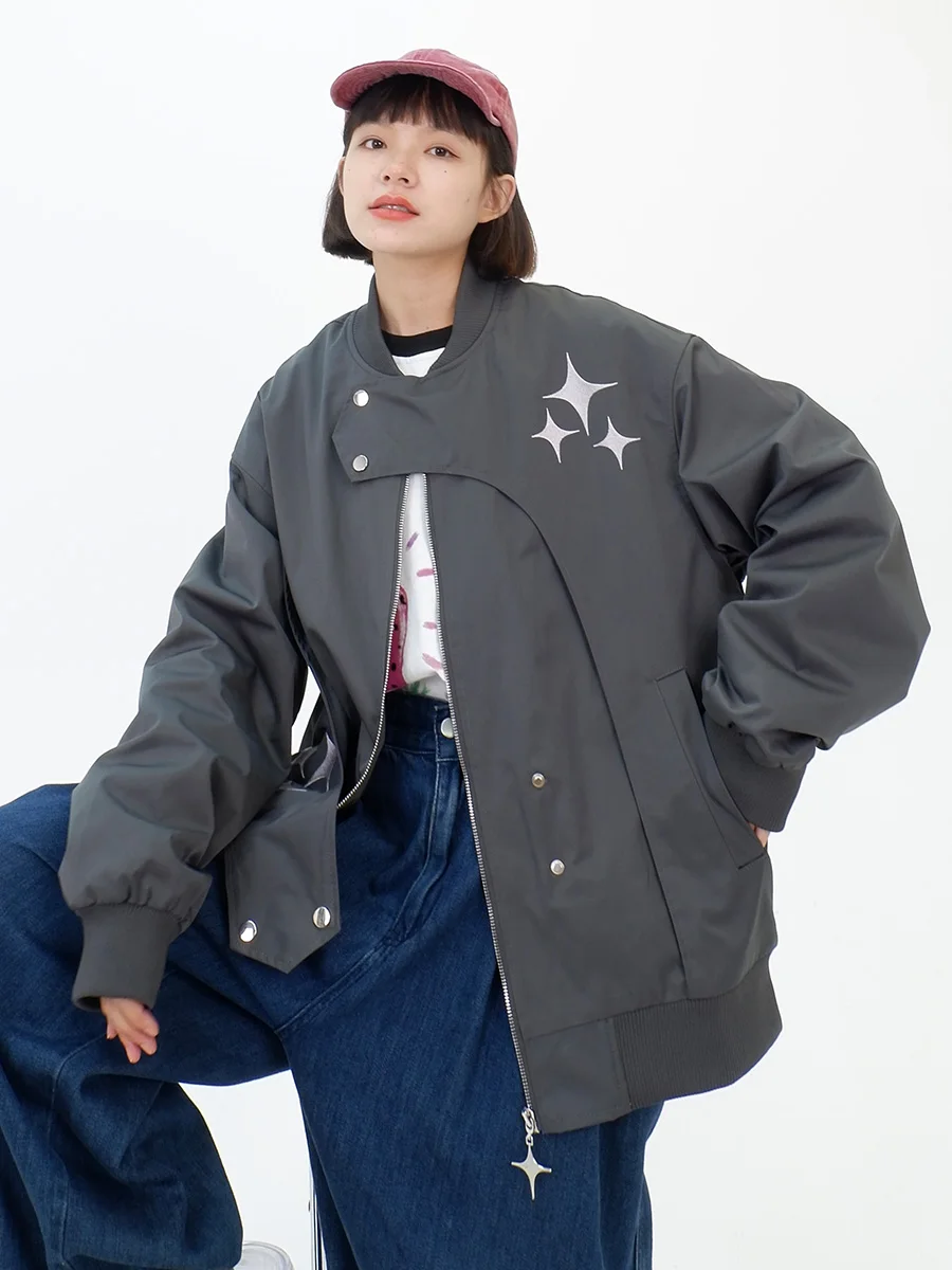 

Star Work Coat Women's 2023 Autumn New Loose Blouse American Irregular Jacket Trend