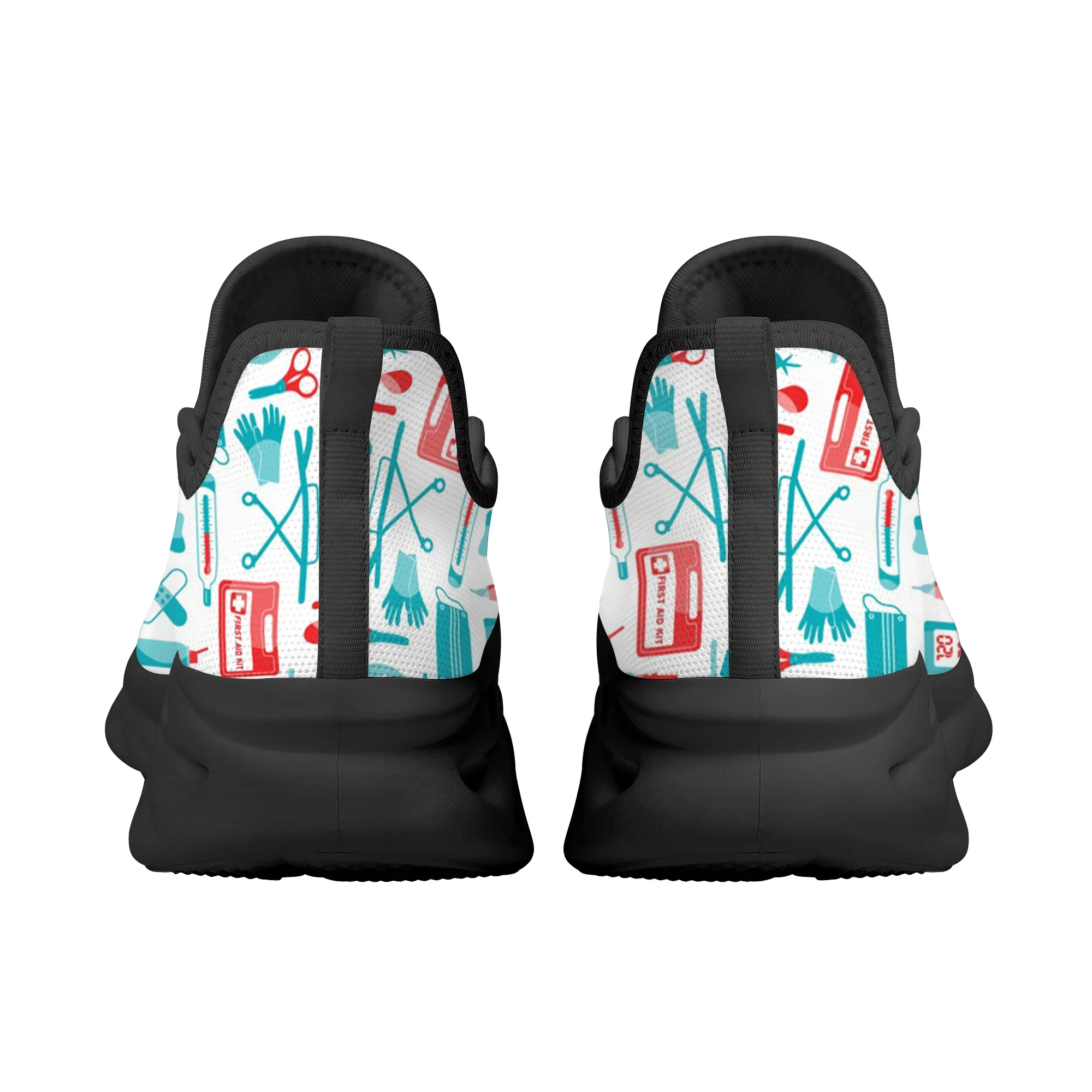 Medical Equipment Pattern Shoes Mesh Women's Knitted Breathable Platform Shoes Sport Walking Shoes Soft Footwear