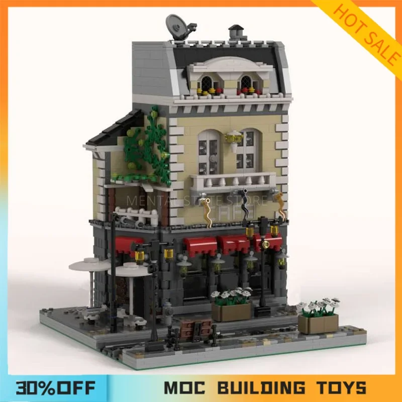 

1446PCS Customized MOC Modular restaurant street view Model Building Blocks Technology Bricks DIY Creative Assembly Toys Gifts