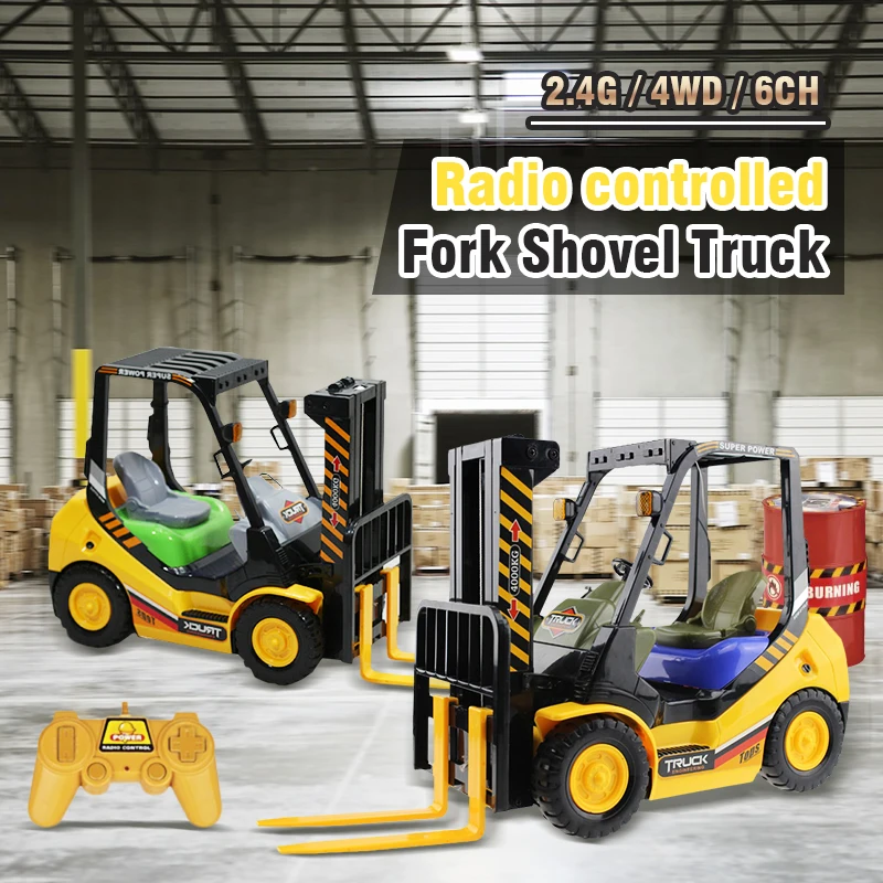 

2.4G RC Car Forklift Truck 6Ch Radio Control Fork Shovel Truck with Lift Pallets Engineering Vehicle Model Electronic Hobby Toy