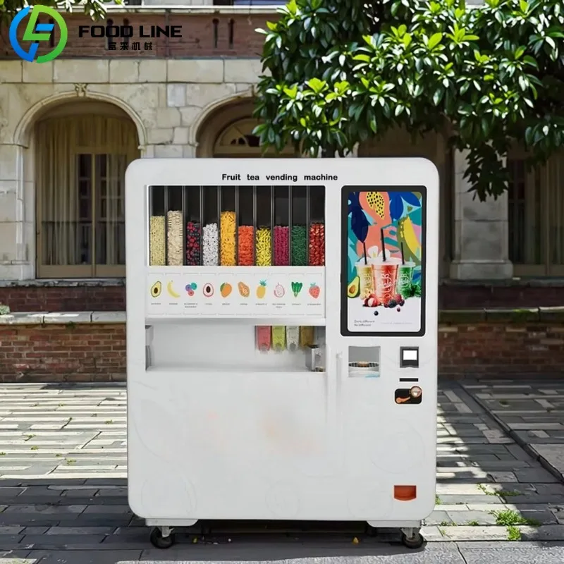 

Custom Vegetable Salad Maker Ice Smoothie Machine Fruit Milkshake Dispenser With Protein And Artificial Intelligence Vending