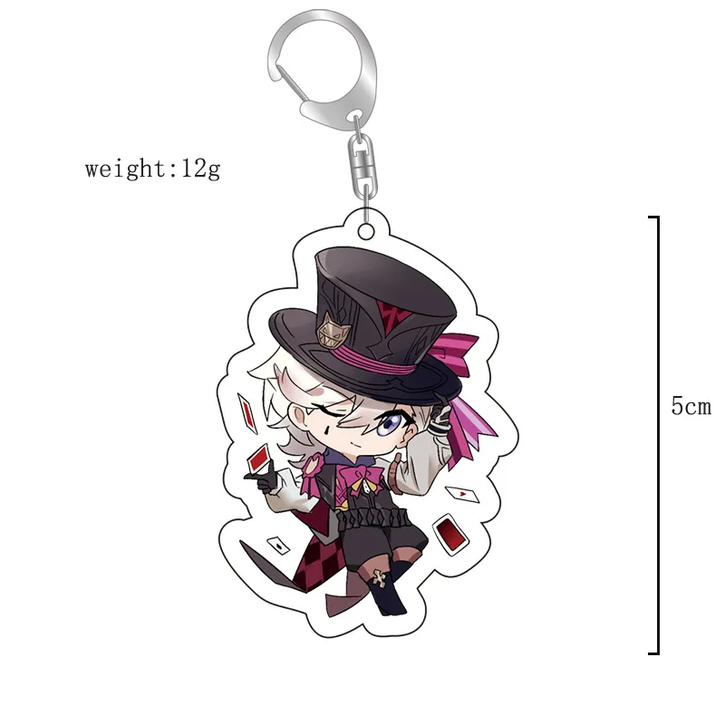 Anime Genshin Impact Keyrings Furina Neuvillette Wriothesley Lynette Lyney Arlecchino Acrylic Keychains Pendants Figure Gifts