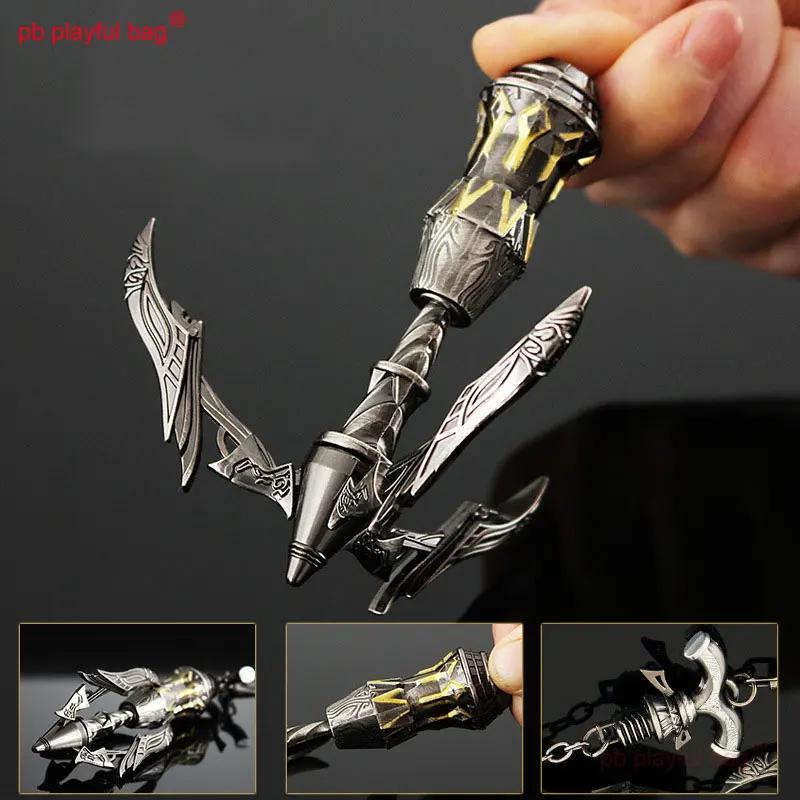 12cm Flying God Claw Figures Mini Metal Equipment Gold Alloy Model Keychain Ornaments Decorative Christmas Gift Kids Toys HG282