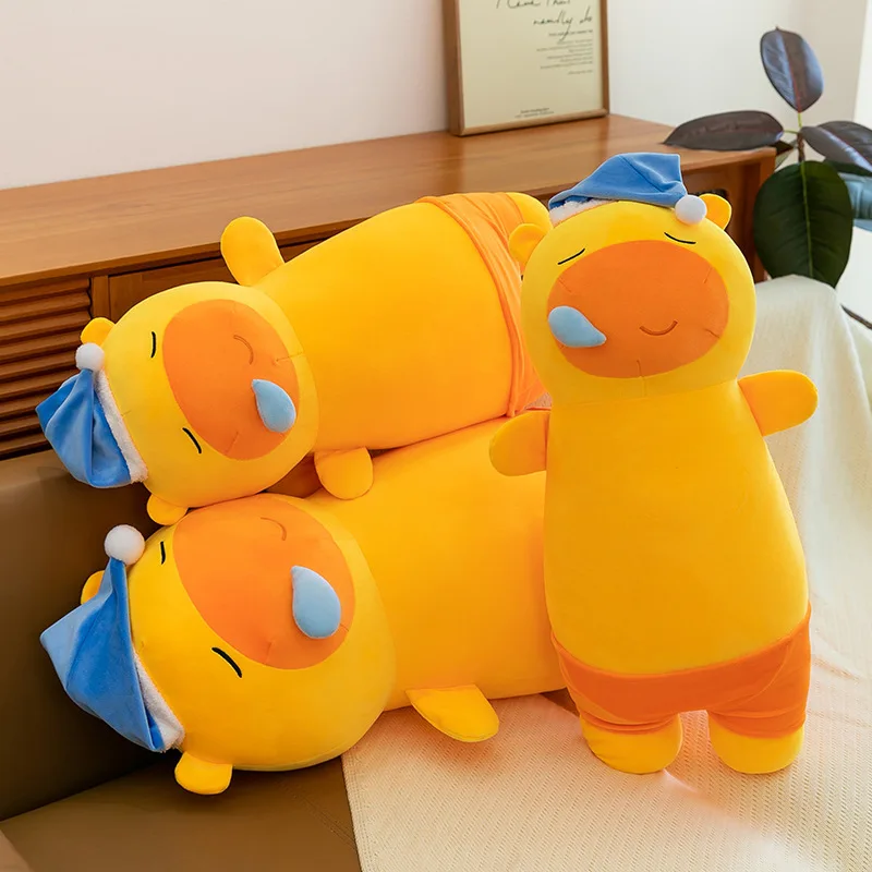 لعبة كابيبارا القطيفة اللطيفة للأطفال هدية عيد الميلاد وعيد الميلاد وسادة معانقة ناعمة لراحة النوم للأطفال