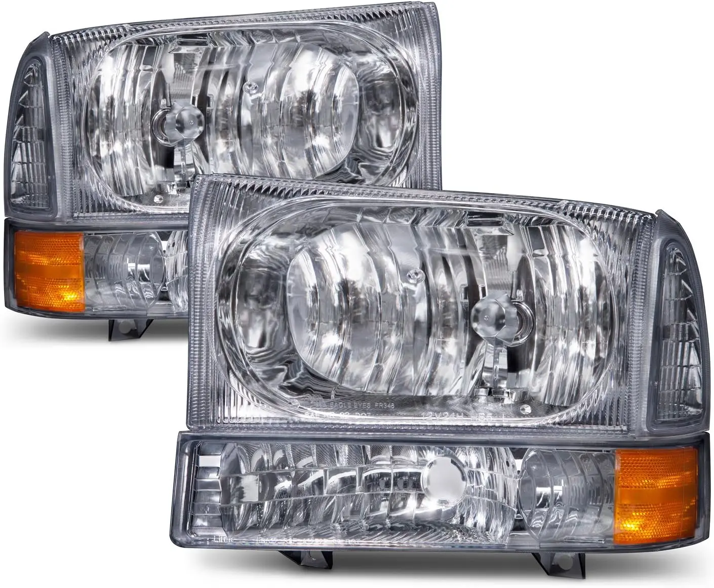 Park and Signal Light Headlamp Set Compatible with Ford Super Duty F-250 F-350 F-450 F-550 Excursion, Includes Driver & Passenge