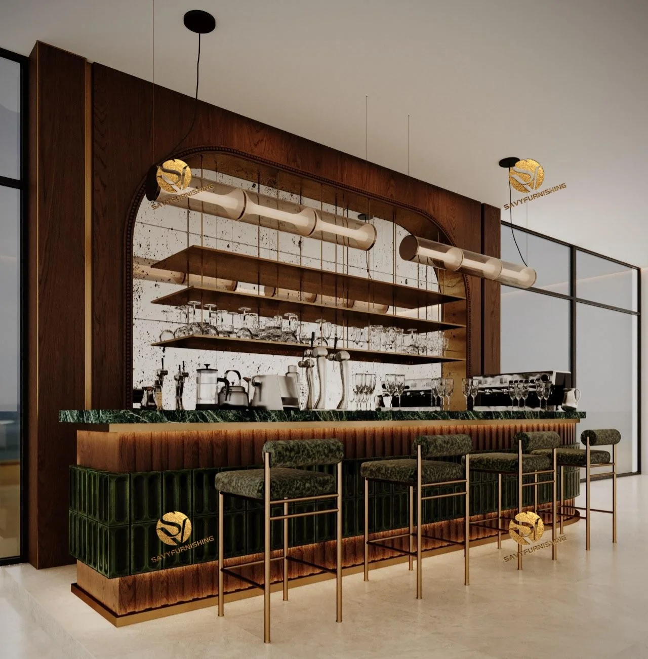 Restaurant Bar Counter Custom Hotel Cafe Bar Counter