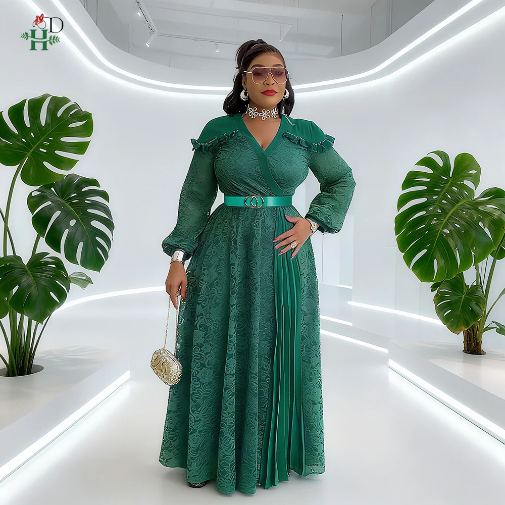 

African Clothes For Women Plus Size Maxi Dresses Fashion Birthday Lace Robes Party Wedding Dress Daily Summer Boubou 2025 New