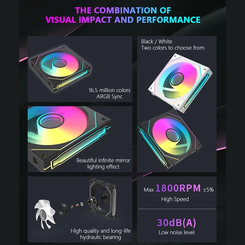 JUMPEAK MX120 240mm Modular Wireless Splicing PC 120mm Case Cooling Fan ARGB Infinite Mirror Effect For Computer Water Cooler