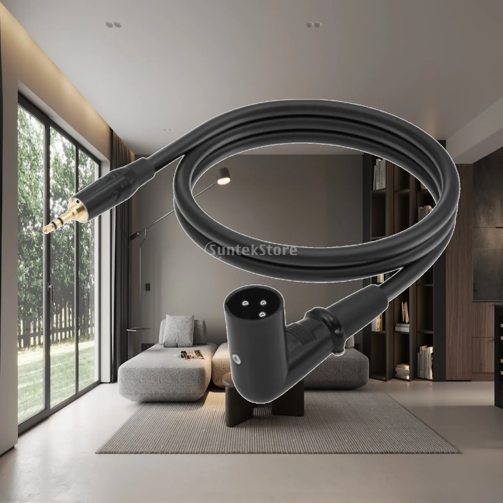 3.5mm Male to XLR Balanced Cord Zinc Alloy Construction for Professional Studios Broadcasting Studios Live