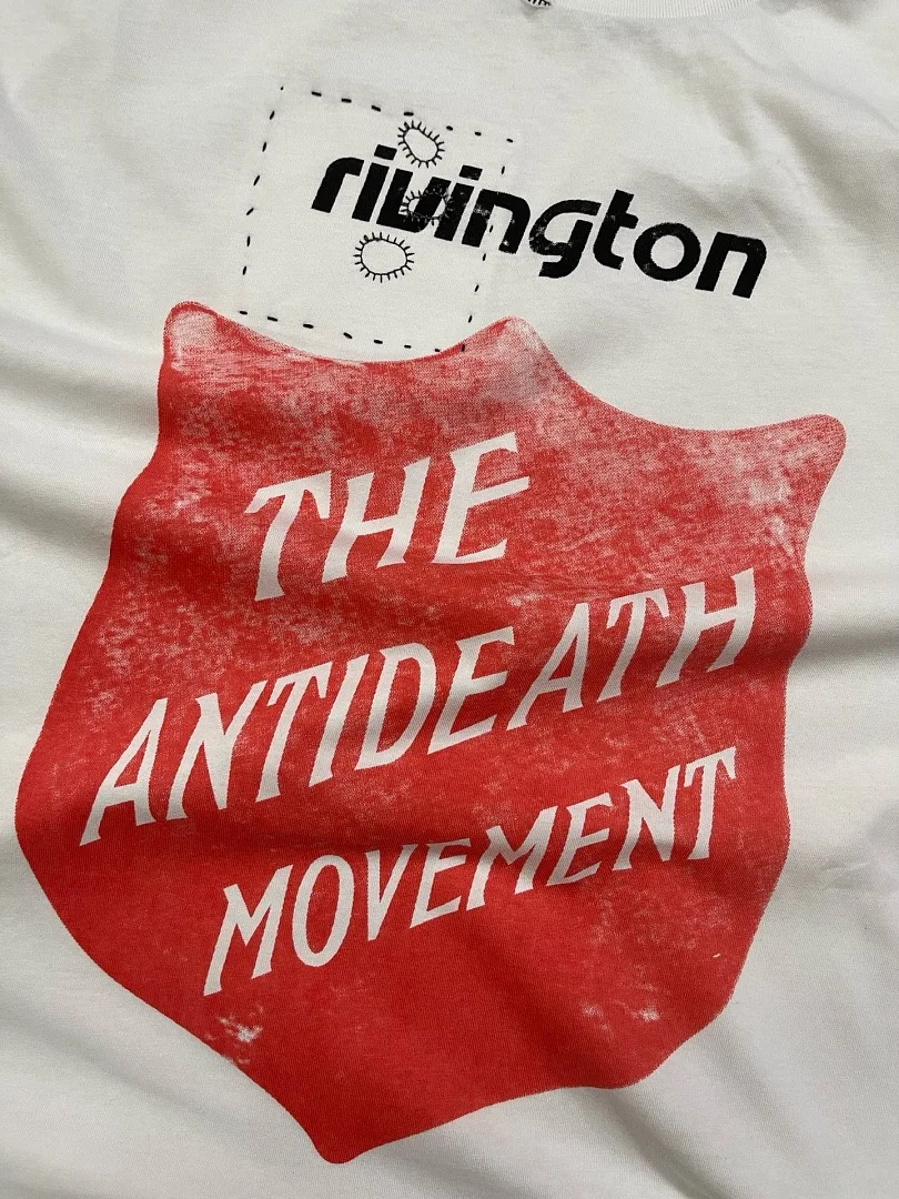 RRR123 The Antideath Movement Shield Graphic T-Shirt Men Fashion Distressed Short Sleeve Tee Oversized Cotton Streetwear Tees