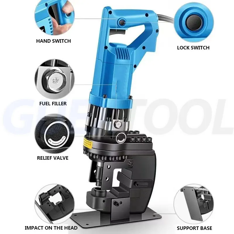 Piercing Presse Elektrische Hydraulische Puncher Wiederaufladbare Lithium Batterie Kupfer Aluminium Platte Loch Opener Bohrmaschine