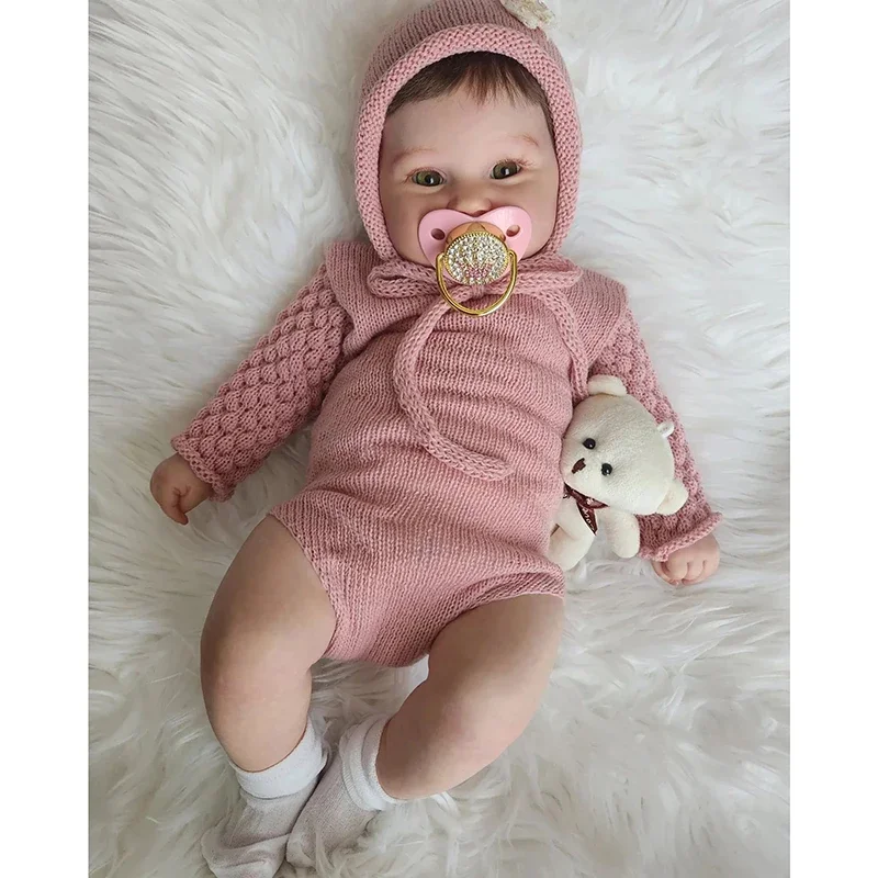 60cm Reborn Maddie Baby Doll with Rooted Hair Reborn Toddler Popular Girl Lifelike Real Soft Touch Bebe Reborn Real Picture