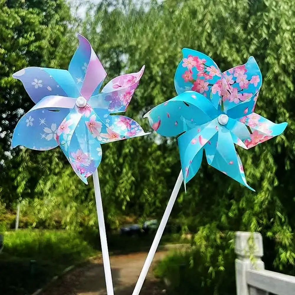 1 st/2 stks Multistyles Roterende Wind Spinner Windmolen Kersenbloesem PVC Grote Draaitafel Windmolen Kleurrijke Dubbellaags