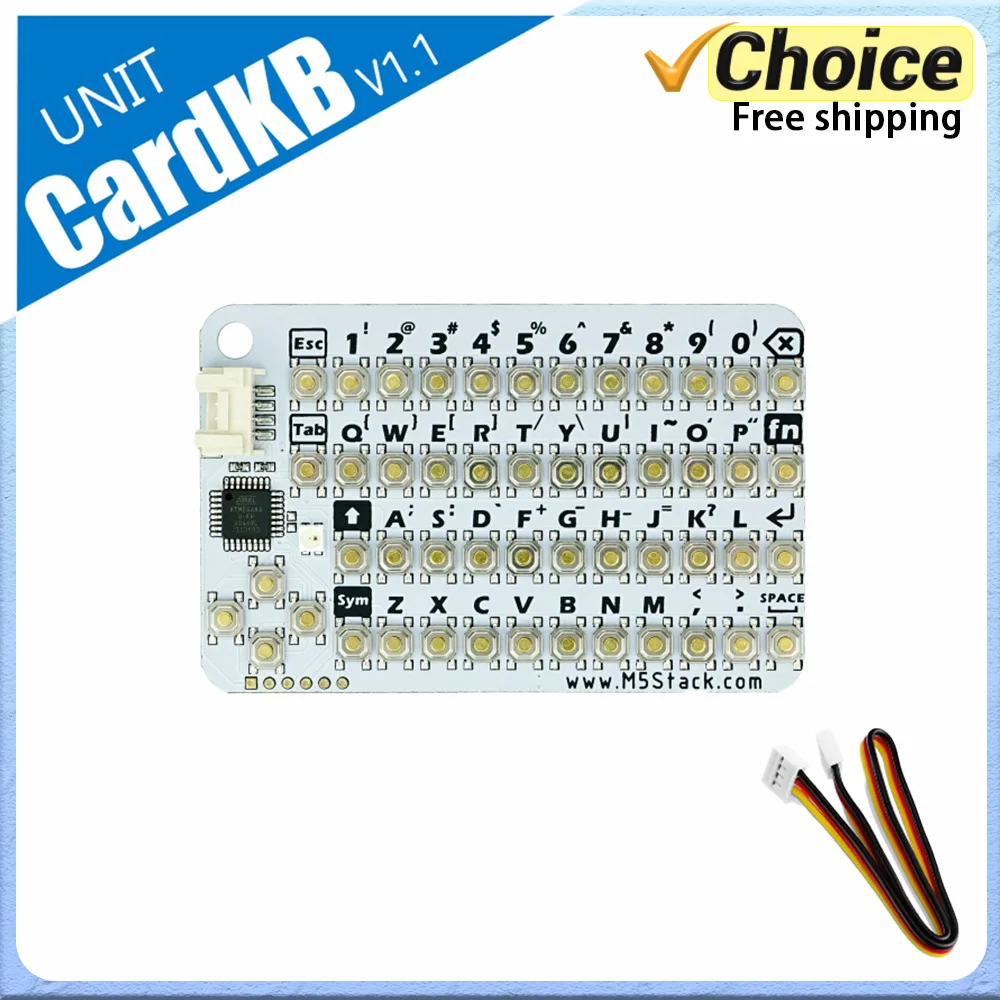 M5Stack CardKB v1.1 Mini 50-Key Card Keyboard Unit Full Keyboard Input ATMega8A MCU I2C RGB LED Programmable for UIFlow MEGA8A