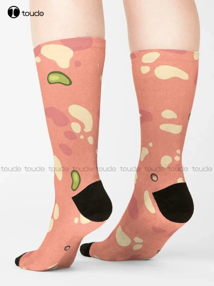 Terrazzo Mortadella Socks Mens Socks Black Personalized Custom Unisex Adult Teen Youth Socks Street Skateboard Socks Custom Gift