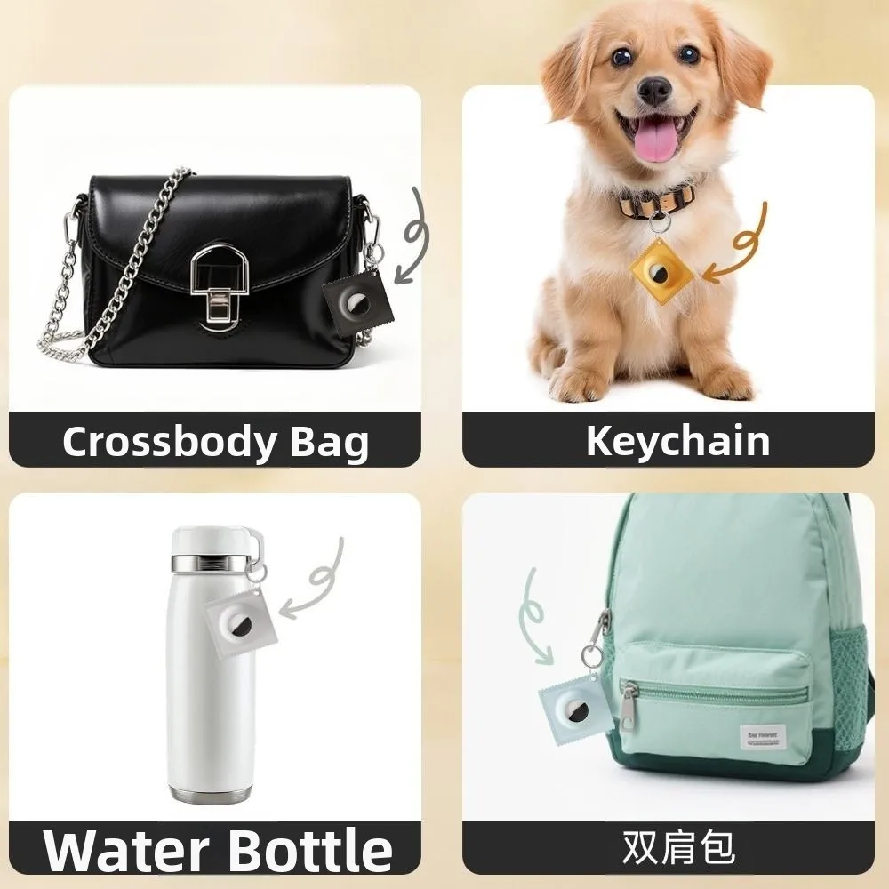 เคสซิลิโคนป้องกันแบบใหม่ ดีไซน์สร้างสรรค์ ขนาดเล็กกะทัดรัด บางเฉียบ พร้อมพวงกุญแจ สำหรับอุปกรณ์ติดตาม Apple AirTag