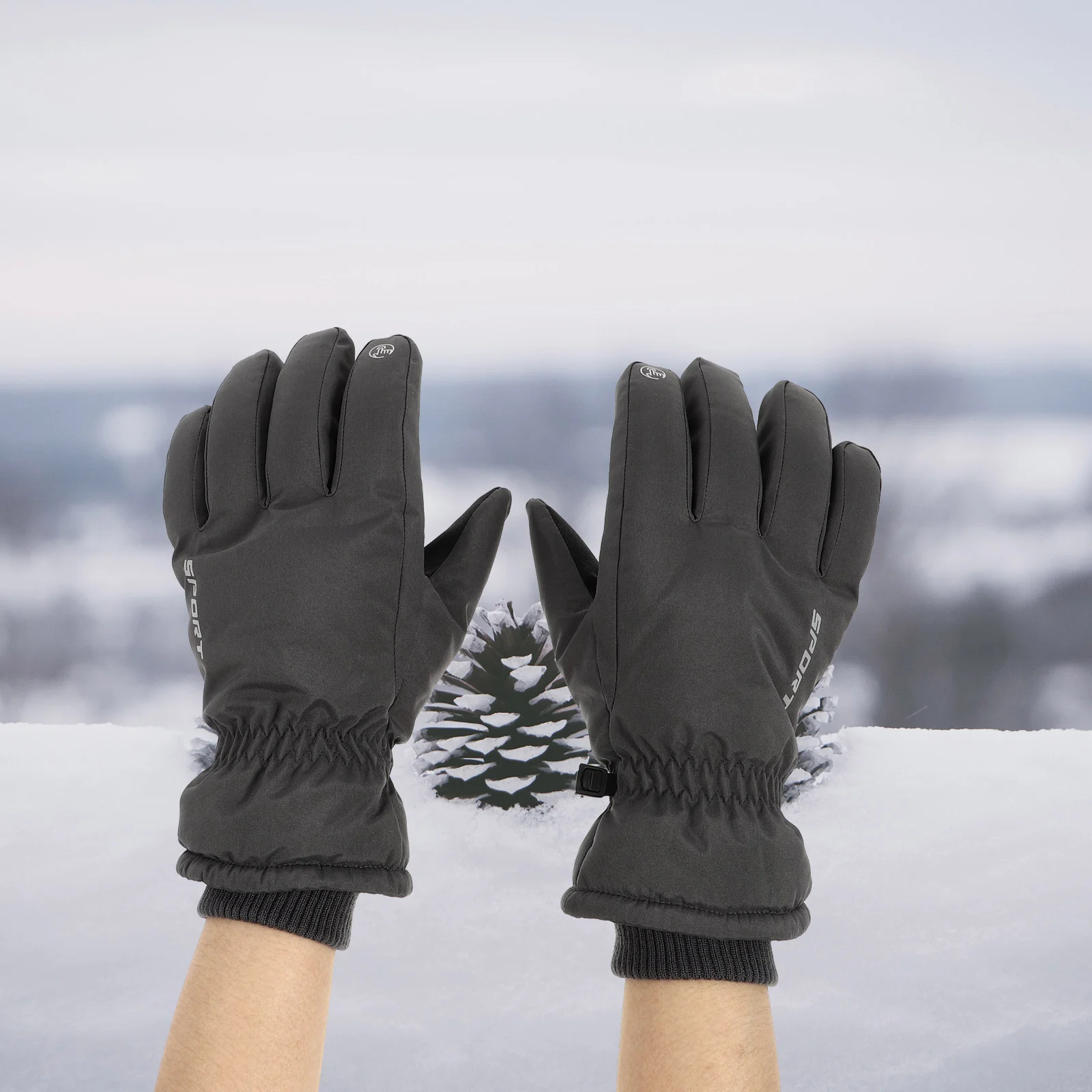 Guanti da sci Neve Moto per uomo Impermeabile Lavoro Sci invernale Equitazione Pesca Borsa regalo antivento riscaldata