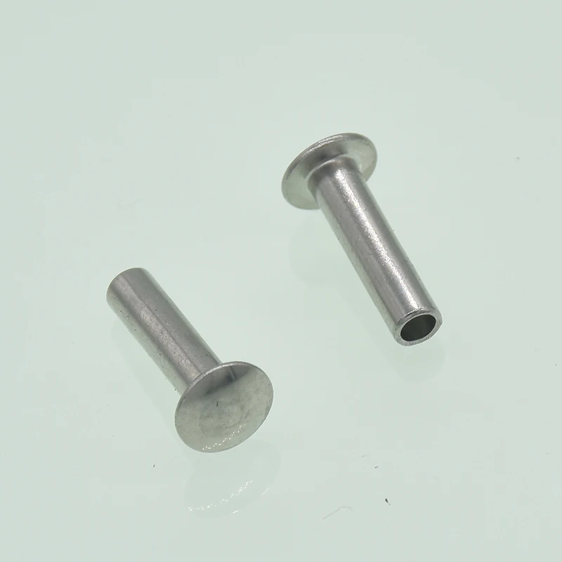 M3 M4*3/4/5/6/8/10/12/14/16/18/20/25/30mm GB873 304 Stainless Steel Oval Head Semi-Tubular Rivets Round Head Half Hollow Shank