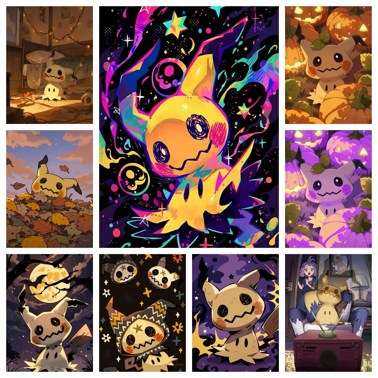 Niedliches Mimikyu Diamant-Malset 5D DIY Diamant-Stickerei Handgemachte Kunst Kindergeschenk Handwerk Heimdekoration