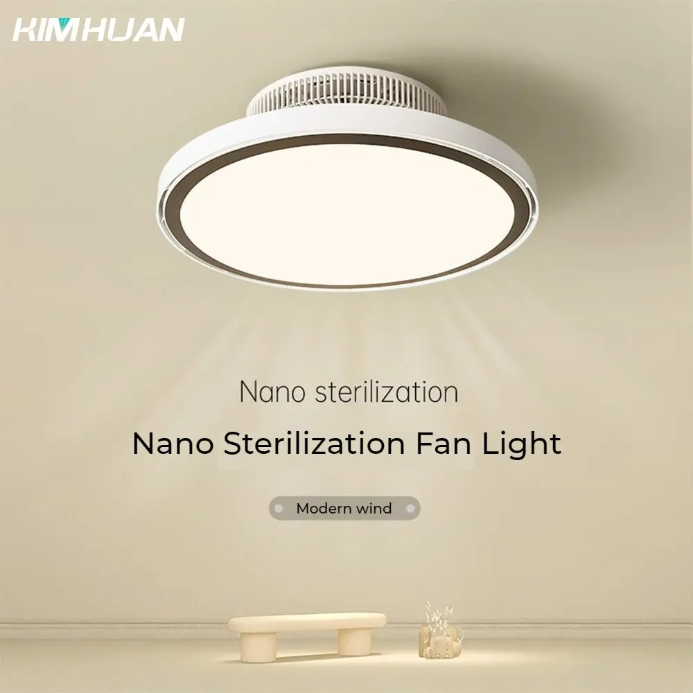 blateless fan light para sala de estar lampada do teto led silencioso eletrico velocidades cores nova moda 01