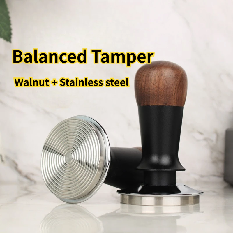 

Walnut constant pressure powder hammer Italian elastic coffee powder press Filler anti-pressure bias 51/53/58 mm
