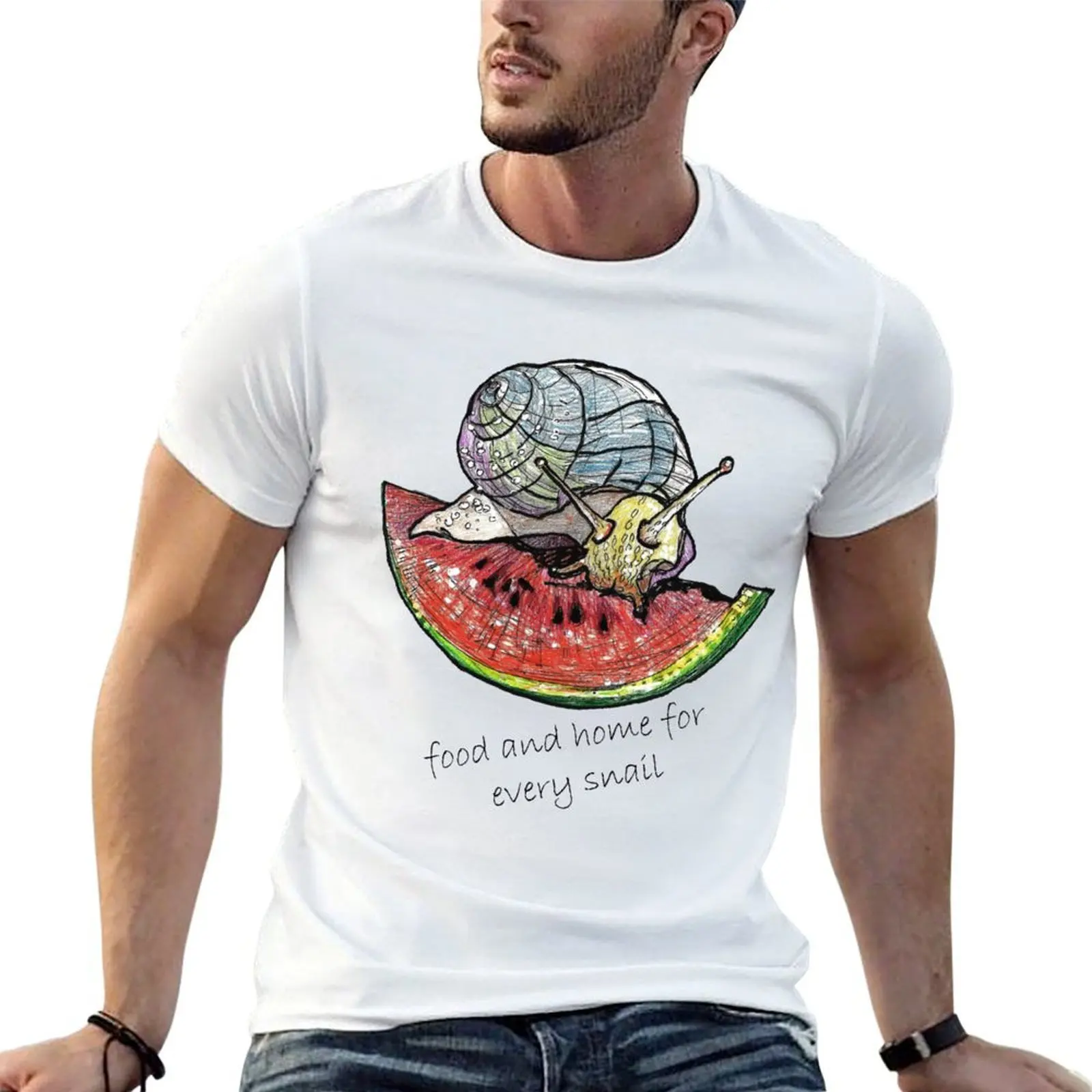 

Snail eating watermelon T-Shirt man t shirt luxury t shirts designer T-Shirt