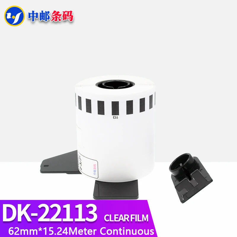 Imagem -04 - Etiqueta Transparente da Película Clara Compatível com o Irmão Ql570 700 800 Impressora Dk22113 Dk22113 62 mm 15.24m Rolls