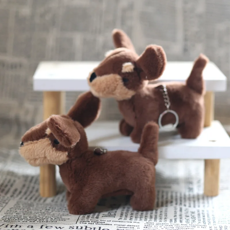Leuke Teckel Hanger Knuffel Cartoon Zachte Realistische Pluche Gevulde Pop Puppy Rugzak Decoratie Sleutelhanger Creatieve Geschenken