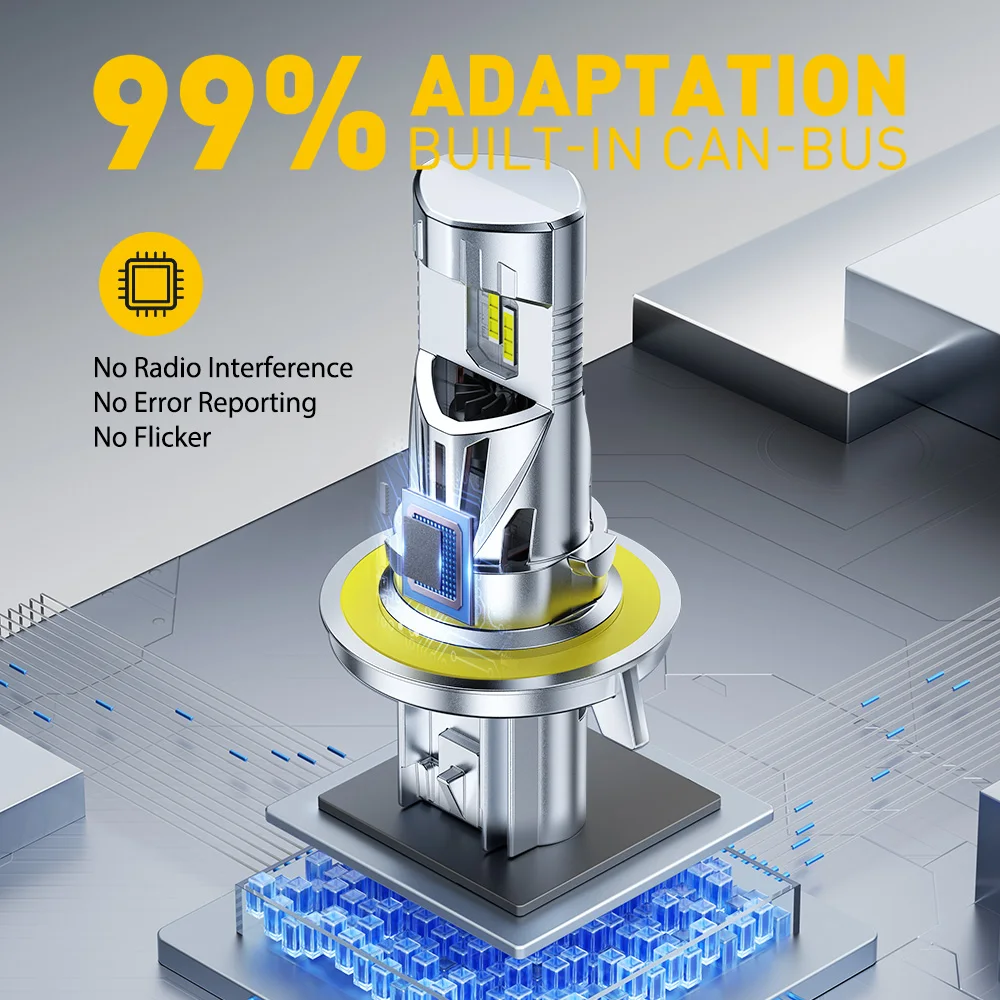 

AUXITO 2Pcs LED H13 9008 LED Headlight Bulb Turbo Canbus 9007 HB5 LED High & Low Beam 25000LM 80W For Car Head Lamp 12V No Error