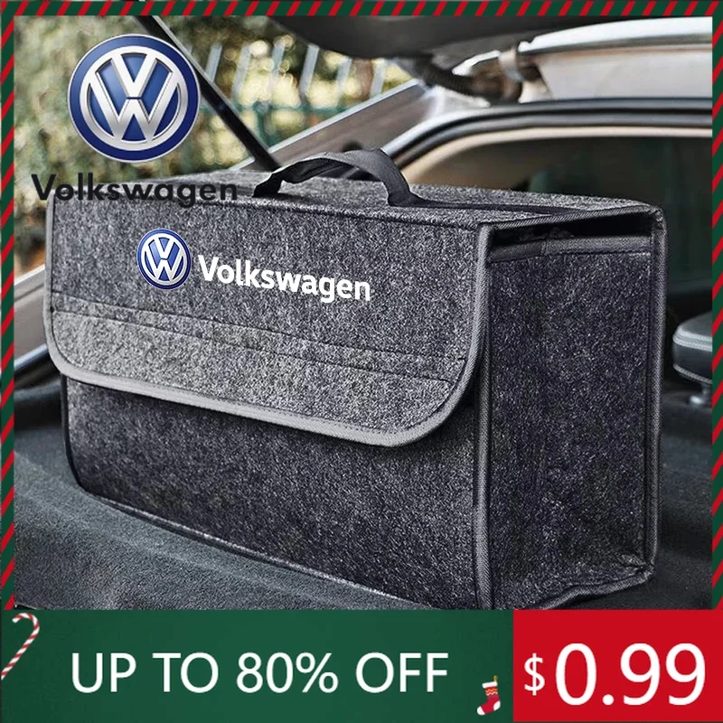 

For VW Volkswagen Jetta MK5 Golf Car Trunk Storage Bag Organizer Sundries Stowing Tidying Box For Volkswagen Tiguan Polo Golf Pa