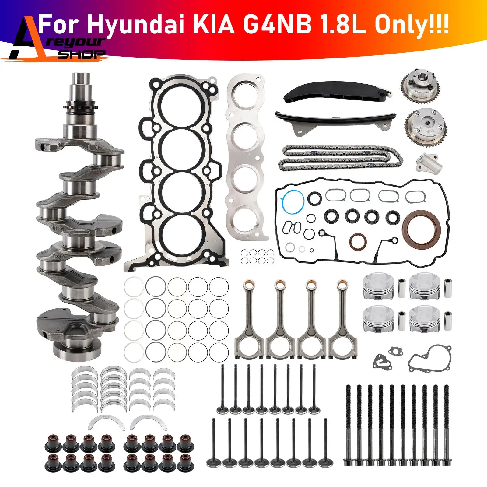 

G4NB 1.8L Engine Overhaul Rebuilding Kit for Hyundai Elantra Mistra Kia Forte