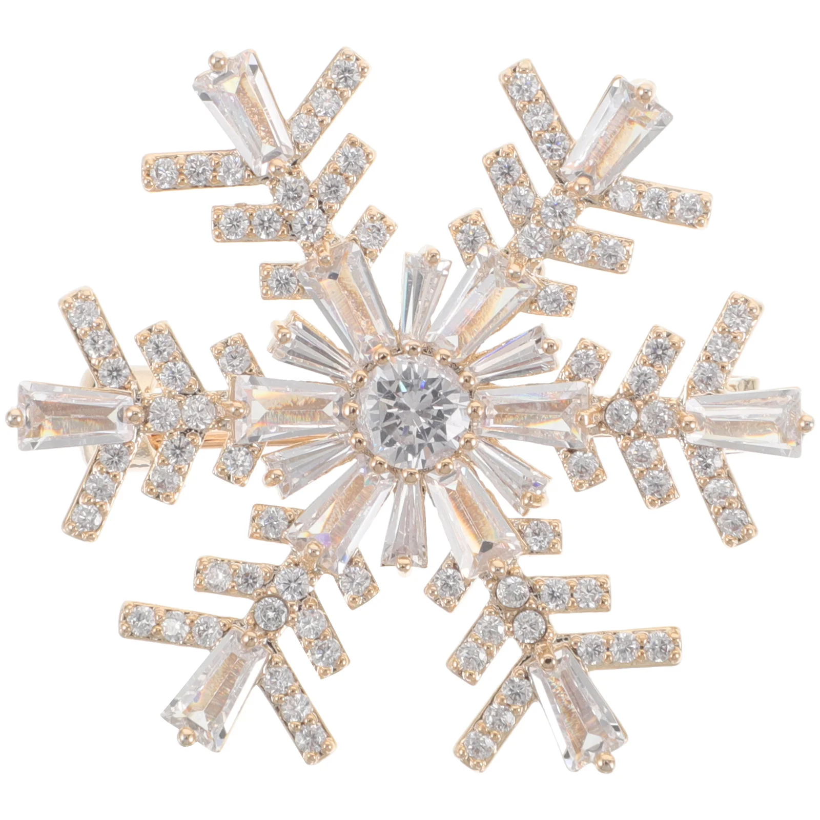 

Snowflake Rhinestone Christmas Brooch Elegant Pin for Winter Jackets Coats Holiday Party Accessories Christmas Pins