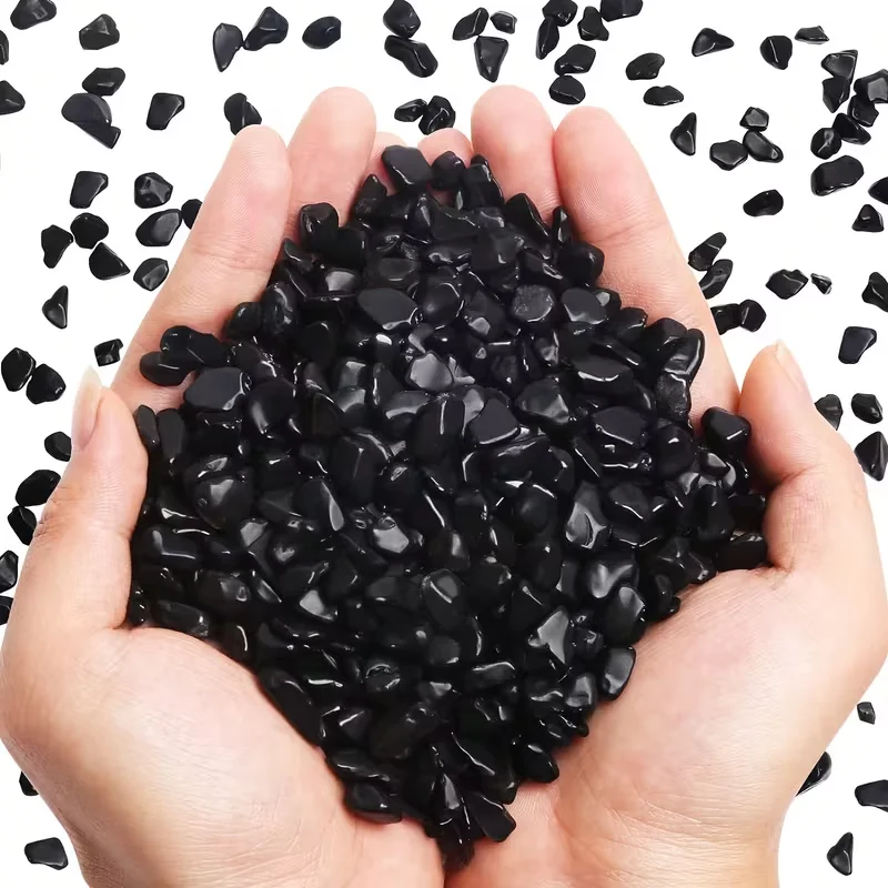 Natural Black Obsidian chips Stone, for Jewelry Making, Garden Decoration, Fish Tank Decorative Stone, Home Decor