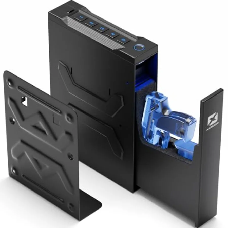 

Биометрические сейфы для пистолетов - Сейф для пистолетов с улучшенной системой распознавания отпечатков пальцев и клавиатурой, автоматическим открыванием крышки и внутренней подсветкой для дома