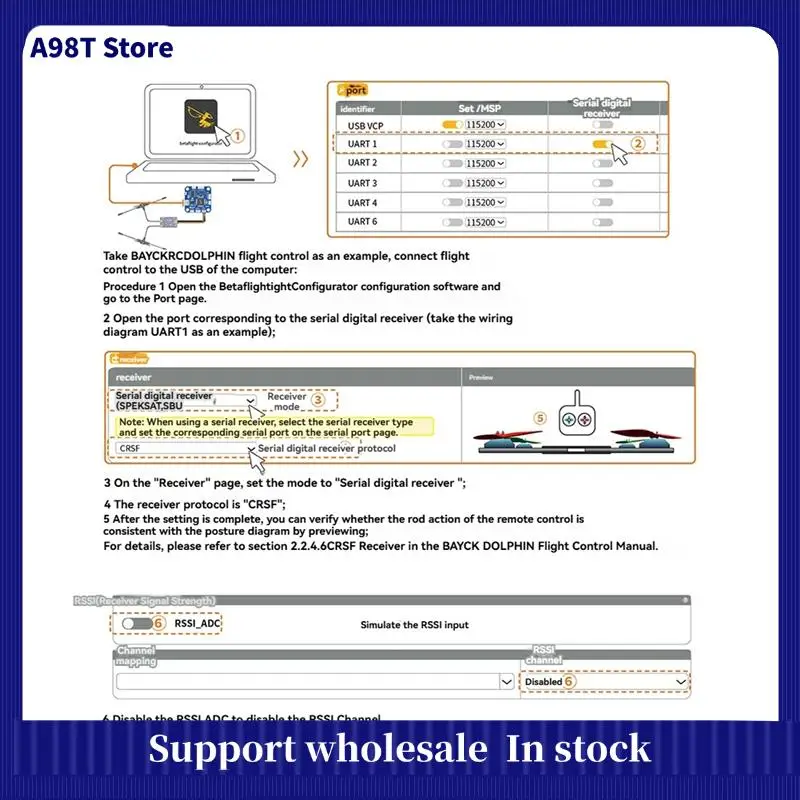 

A98T 900/2400 Dual Band Gemini RX Dual-Band Return ELRS Dual Band Receiver For RC FPV Racing Long Distance UAV