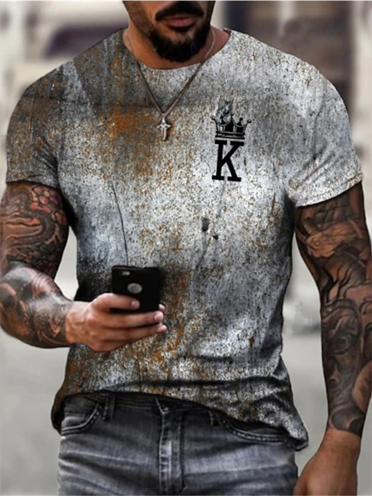 New Letter Print Men\'s T-Shirt Fashion Street Short Sleeved T Shirt For Men Casual Summer Top Breakable Loose Men Clothing