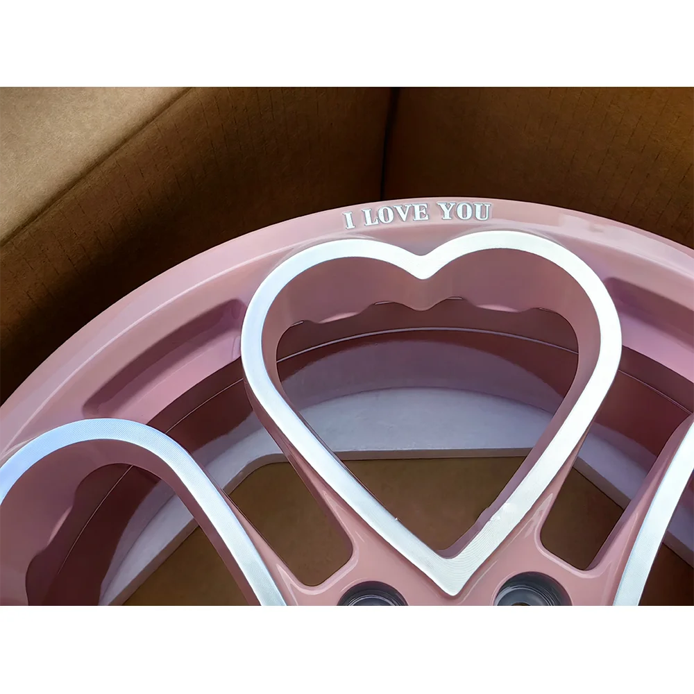 Forged Heart Wheels and Rims in Pink Black Chrome for Honda CivicLove Inspired Designs , 100% tested well