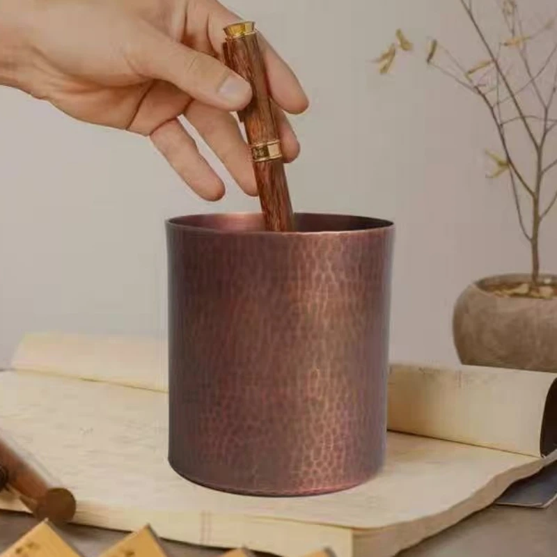 خمر النحاس النقي القهوة القدح ، موسكو البغل سميكة كبيرة الحجم المطرقة الملمس أنبوب مستقيم 450 مللي كوب للبيرة ، فنجان شاي أدوات المائدة