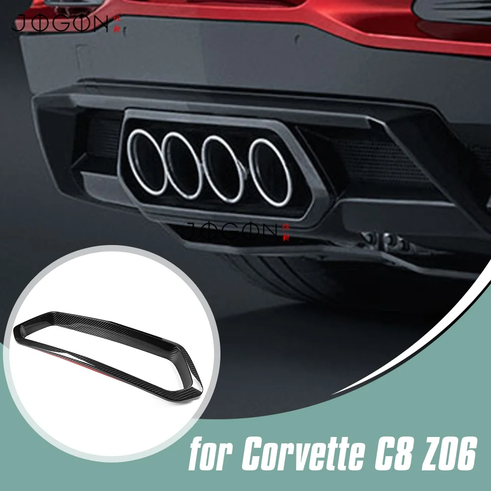 ل كورفيت C8 Z06 كوبيه LT6 2020-2025 الكربون الجاف الخارجي مانع صدمات خلفي للسيارة الجانب غطاء لوحة ماسورة العادم اكسسوارات الكسوة #1